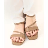ベージュ(82) | ウェッジヒールストラップサンダル | eur3