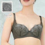 チャコール | 脇高で細見えブラ ワイヤーブラ 脇高 段差解消 ブラ単品 | JACONNE