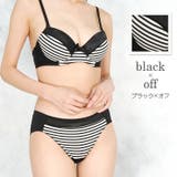 ブラック×オフ | ニットボーダーブラセット | JACONNE