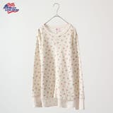 ピンク | ワッフル花柄センター切替長袖Tシャツ | JEMORGAN