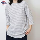 裾ラウンドラグランボーダークルーネック7分袖Tシャツ | JEMORGAN | 詳細画像4