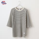 裾ラウンドラグランボーダークルーネック7分袖Tシャツ | JEMORGAN | 詳細画像8