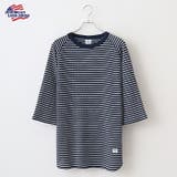 裾ラウンドラグランボーダークルーネック7分袖Tシャツ | JEMORGAN | 詳細画像10
