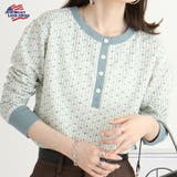 ワッフル花柄クレリックヘンリーネック長袖Tシャツ | JEMORGAN | 詳細画像4