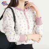 ワッフル花柄クレリックヘンリーネック長袖Tシャツ | JEMORGAN | 詳細画像8