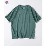 グリーン | 天竺ピグメント加工半袖クルーネックTシャツ | JEMORGAN