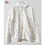サックス | 花柄プリントフルジップパーカ― | JEMORGAN