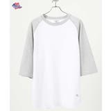 ホワイト | 裾ラウンドラグランクレリッククルーネック7分袖Tシャツ | JEMORGAN