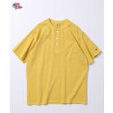イエロー | 天竺ピグメント加工半袖ヘンリーネックTシャツ | JEMORGAN