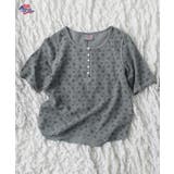 グレー | ワッフル花柄ピグメント染めハーフスリーブTシャツ | JEMORGAN