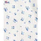 ブルー | アイレットフライス花柄ハーフスリーブTシャツ | JEMORGAN