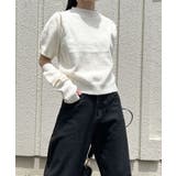 アームウォーマー付きクルーネック半袖ニットトップス | Jewelobe | 詳細画像1 