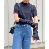 アームウォーマー付きクルーネック半袖ニットトップス | Jewelobe | 詳細画像17 