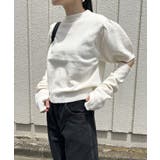 ホワイト | アームウォーマー付きクルーネック半袖ニットトップス | Jewelobe