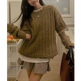 モカ | アームウォーマー付きケーブル半袖プルオーバー | Jewelobe