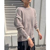 モカ | バイカラーニットプルオーバー | Jewelobe