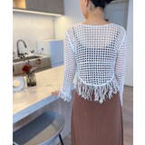 フリンジメッシュトップス | Jewelobe | 詳細画像1