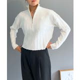 ナローケーブルハーフジップニットトップス | Jewelobe | 詳細画像2 