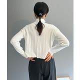 ナローケーブルハーフジップニットトップス | Jewelobe | 詳細画像4 