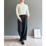 ナローケーブルハーフジップニットトップス | Jewelobe | 詳細画像7 