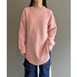 ピンク | モヘアライクカーブヘムオーバーニット | Jewelobe