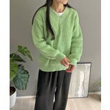 ワッフル編みVネックルーズニット | Jewelobe | 詳細画像17 