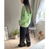 ワッフル編みVネックルーズニット | Jewelobe | 詳細画像24 