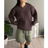 ワッフル編みVネックルーズニット | Jewelobe | 詳細画像26 