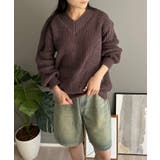 ワッフル編みVネックルーズニット | Jewelobe | 詳細画像27 