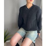 ワッフル編みVネックルーズニット | Jewelobe | 詳細画像35 