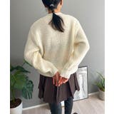 ワッフル編みVネックルーズニット | Jewelobe | 詳細画像4 