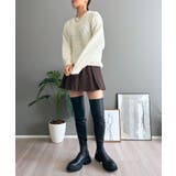 ワッフル編みVネックルーズニット | Jewelobe | 詳細画像5 