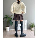 ワッフル編みVネックルーズニット | Jewelobe | 詳細画像6 