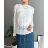 透かし柄編みモヘアライクニットプルオーバー | Jewelobe | 詳細画像2 