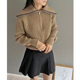 ハーフジップワイドカラーニットプルオーバー | Jewelobe | 詳細画像9 