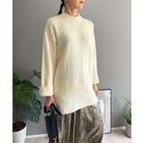 アイボリー | ロールアップスリーブオーバーミドルニット | Jewelobe