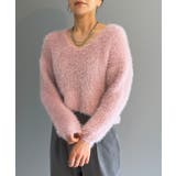 ピンク | シャロ―Vネックシャギーニットプルオーバー | Jewelobe