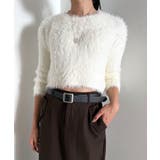 ホワイト | シャギーショートニット | Jewelobe