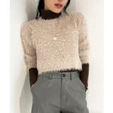 ベージュ | シャギーショートニット | Jewelobe