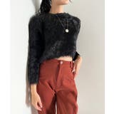 ブラック | シャギーショートニット | Jewelobe