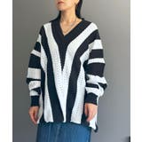 バイアスストライプオーバーサイズニットプルオーバー | Jewelobe | 詳細画像10 