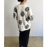 ローズジャガードポイントフリンジルーズニット | Jewelobe | 詳細画像3 