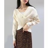 アイボリー | クロスカシュクールニット | Jewelobe