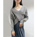 グレー | クロスカシュクールニット | Jewelobe