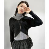 ブラック | クロスカシュクールニット | Jewelobe