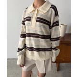 ランダムボーダールーズポロニットプルオーバー | Jewelobe | 詳細画像1 