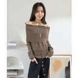 ワイドオフショルミックス編みニットトップス | Jewelobe | 詳細画像10 