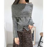 ワイドオフショルミックス編みニットトップス | Jewelobe | 詳細画像20 