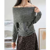 ワイドオフショルミックス編みニットトップス | Jewelobe | 詳細画像23 