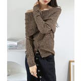 ワイドオフショルミックス編みニットトップス | Jewelobe | 詳細画像4 